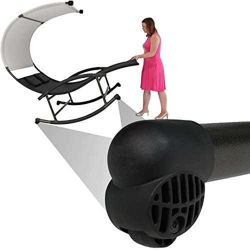 Sunnydaze Outdoor Double Chaise Rocking Lounge Chair with Canopy Shade