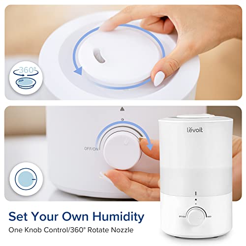 LEVOIT Humidifiers for Bedroom, Quiet (3L Water Tank) Cool Mist Top