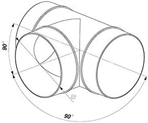 Round Ducting Pipe T Piece 125mm / 5" Extractor Fan Tee Connector 3 Way Adaptor KO125-26 - Image 3