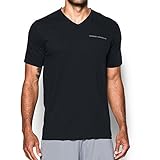 Under Armour Men's Charged Cotton V-Neck, Black/Steel, XXX-Large