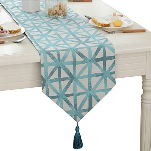 Modern Simple Geometric Patterns Tassel Table Runner for Party Wedding Home Decorative 80 inch Approx