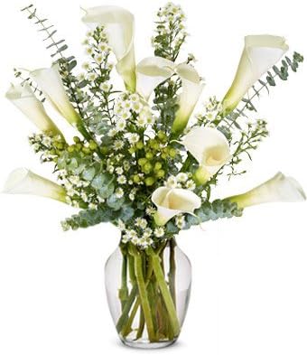 Flowers - Sympathy Calla Lilies - Premium (Free Vase Included)