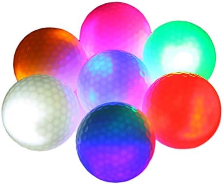7pcs Glow Golf Balls LED Glowing Golf,Indoor Outdoor Glow in The Dark Light up Long Lasting Bright Night Sports