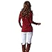 levaca Women's Long Sleeve Button Lapel Neck Sides Slit Casual Slim Blouse Tops