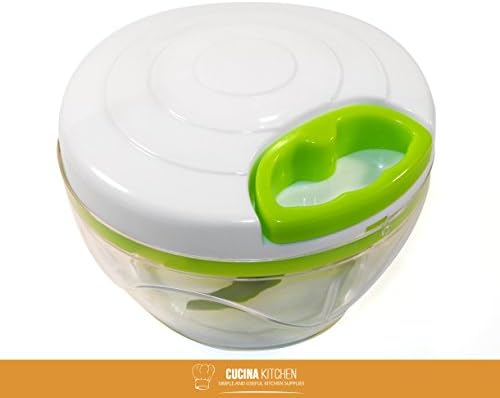 Cucina Kitchen Manual Food Chopper-Chop/Mince/Blend/Slice/Puree/Grind Meat, Fruits, Vegetables, Herbs and Nuts Using this Chopper. No More Tears Chopping Onion - Restaurant Quality