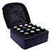 16-Bottle Essential Oil Carrying Case with Foam Insert | Holds 5ML, 10ML, 15ML and Roll-Ons Bottles | Zippers, Inside Pocket and Portable Handle Bag for Travel and Home Essential Oil Bottles (Purple)