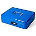 Safe Metal Cash Box with Money Tray & Combination Lock, Decaller Large Lock Storage Money Box with 5 Compartments Cash Tray, Black, 11 4/5