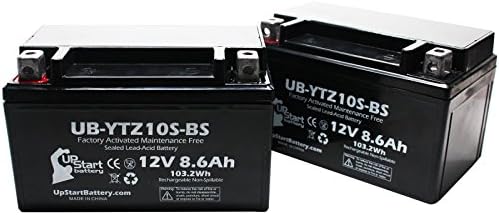 2-Pack Replacement for 2008 Yamaha YZF-R6 (excl. R6S) 600CC Factory Activated, Maintenance Free, Motorcycle Battery - 12V, 8.6Ah, UB-YTZ10S-BS