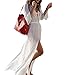 Yonala Womens Chiffon Side Split Sheer Long Beach Dress Bikini Swimsuit Cover Up,White 1,One Size