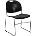Flash Furniture HERCULES Series 880 lb. Capacity Black Ultra-Compact Stack Chair with Chrome Frame