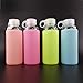 (Limited Time Promotion) Bonison Durable Glass Water Bottle with Soft Colorful Silicone Sleeve Handle Lid 14 Oz
