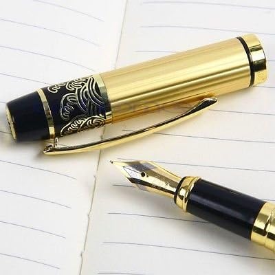 Stainless HERO 901 Medium Nib Luxury Black & Gold Fountain Pen