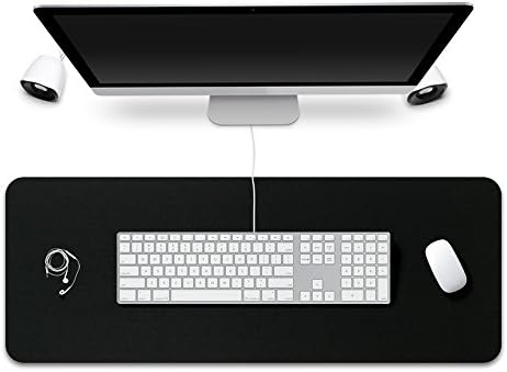 FireBee Extended Gaming Mouse Pad Large Long Desk Mat Non-Slip Felt Base 0.12 Inch Thick (Black)