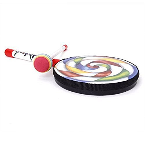 Bargain House Lollipop Drum Lolipop Shape Drum Kids Hand Drum With Mallet Musical Sound Toy Musical Instruments for Kids Colorful - Thumbnail 4