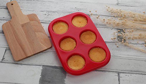 Aokinle Silicone 6 Cup Muffin Pan Non Stick Baking Mold Tray,Cupcakes Bakeware BPA Free,Cake Baking Tools - Thumbnail 5