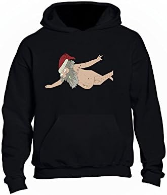 Zanq Rick and Morty Drunk Santa Abstract Fashion Adults Comfy Warm Unisex Hoodie Gym and Casual Wear Rewashable Durable Print Professionally Printed