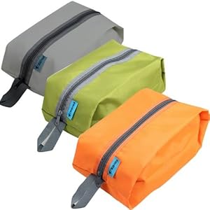防水加工 3枚入り 収納袋 グレー/オレンジ/グリーン (靴、衣服、食糧入れ）　旅行、アウトドア、カッパ、登山