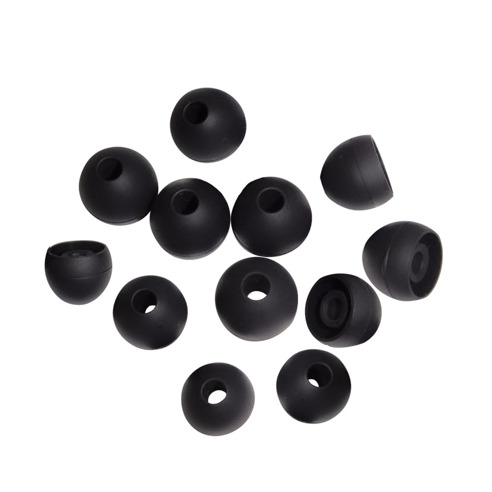 Xcessor Replacement Silicone Earbuds 6 Pairs (Set of 12 Pieces). S/M/L, Black