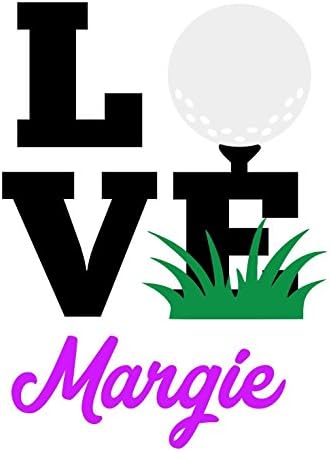 Golf LOVE with Name Decal Sticker for Laptop Dorm Locker Car Yeti RTIC Ozark Tumbler or Cup