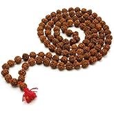 TEJVIJ AND SONS 6 mm size108 beads Rudraksha Mala 5face(Panchmukhi) Authentic Genuine Rudraksha Beads Ornament Rosary Japa Mala Beads Necklace