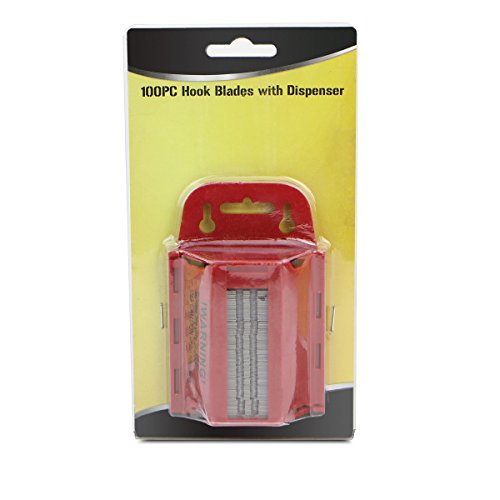 Double Hook Blade Utility Razor Blades 100pcs with Dispenser
