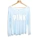 Victorias Secret Pink Brand Very Soft Sleepshirt Sleep Tee (Small, Sky Blue)