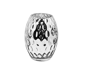 EDZARD Vase „Merano“ aus silbern beschichtetem Glas, Höhe 20 cm