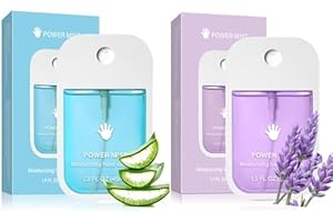SHRANDI Power Mist Hand Sanitizer Spray, Power Mist Hydrating Sanitizer Spray Travel Size, Portable Pocket Hand Sanitizer Multi-Flavor Cleanses Your Hands (Blue & Purple)