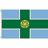 AZ FLAG - Derbyshire County Flag - 3x5 Ft - 100D Polyester County Of Derbys. - England Banner with Two Metal Grommets - Fade Resistant - Vivid Colors - 3' x 5' Feet - 150x90 Cm