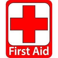 LuxeAccessories Emergency First Aid Kit 4"x5" Safety Sign Sticker Decal Red Cross