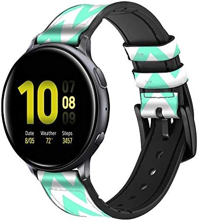 Ca0199 Mint Chevron Zigzag Leather Silicone Smart Watch Band Strap For Samsung Galaxy Watch Australia Watch3 Gear S3 Models Gear S3 Frontier Gear S3 Classic Size 22mm Smartwatch Accessories