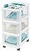 IRIS USA 3 Drawer Rolling Storage Cart with Organizer Top, White