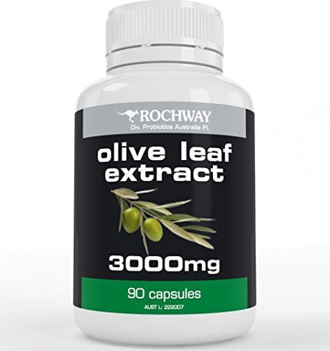 Rochway Olive Leaf Extract Super Strength 3000mg Capsules. Benefits Immune System. Natural Ingredient 17% Oleuropein Known as Nature's Antibiotic and Boost Antioxidant, Antibacterial, Antifungal