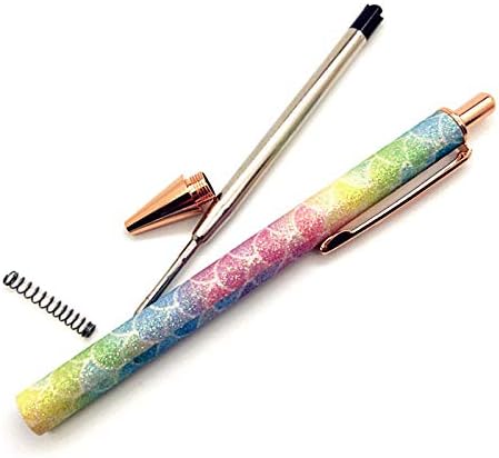 LA HAUTE Bling Dynamic Liquid Sand Ballpoint Pen Metal Retractable Pen Glitter Office Supplies Gift Pen, 6pcs - Image 5
