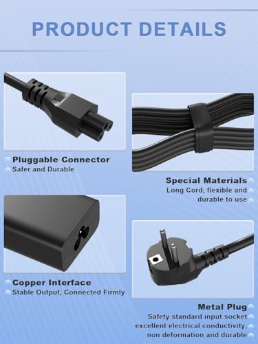 SLRIOYS 65W USB-C Charger Compatible with DELL Inspiron 5482 5582 7390 7440, Pro 13 14 16, XPS 13 12 14, Chromebook 3100 5190, Latitude 7400 7410 7440 7320 3410 3420 5430 5420 9420 Laptop