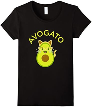 Women's Avogato - Funny Cat And Avocado Humor T-shirt Medium Black