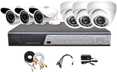 iPower Security SCCMBO0006-1T 8 Channel 1TB HDD Full D1 DVR Security Surveillance System with 6 850TVL Cameras