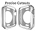 HANKN Soft TPU Case Compatible with Apple Watch Series 4 5 6 SE 44mm, Plated Shockproof Ultra-Thin Iwatch Shell Cover Bumper [No Front Screen Protector] - Silver, 44mm