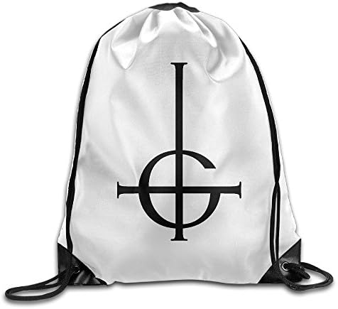 Ghost Rock Band Logo Drawstring Travel Sports Backpack White