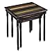 VASAGLE Nesting End Tables with Colorful Storage Tabletop, Pair of 2 Coffee Tables with Solid Wood Legs, Assembly Without Tools, Side Table for Living Room, Country Brown ULNT01GL