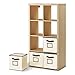 MaidMAX Cloth Storage Cubes Bins Baskets Containers with Dual Handles for Home Closet Nursery Drawers Organizers, Foldable, Set of 6 (Beige-Label Holders)