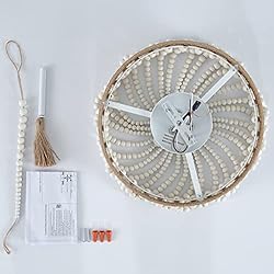 VILUXY Bohemia Wood Beaded Flush Mount Ceiling