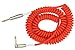KIRLIN Cable Kirlin IMK-202PFGL-30/RDF-Straight Premium Coil Instrument Cable, Red Translucent PVC Jacket-30ft, 1/4