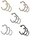 Monily 18-20G 15Pcs Stainless Steel Nose Piercing CZ Hoop Ring Body Piercing Jewelry for Mens Womens