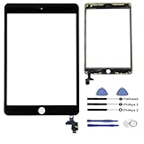 Front Touch Digitizer Full Assembly Replacement With IC Chip + Camera Holder + Adhesive pre-installed + Free tools For IPAD Mini 3rd,Black