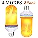 Flame Effect Light Bulb, E26 LED Flickering Flame Effect Light With Upside Down Effect,105pcs 2835 LED Beads Simulated Decorative Light for Christmas Decorations/ Hotel/ Home/ Restaurants(2 Pack) .