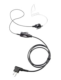 Xfox M2PE2201 Estilo FBI 2Pin PTT Tubo de bobina acústica transparente 1 Auricular con auricular para Motorola Radio de 2 vías GP88 300 CT150 P040 PRO1150 SP10 XTN500 Dispositivos Walkie Talkies