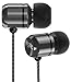 Sentey Earbuds Earphones in Ear Headphones Headset in-Line Microphone for Music Running Travel Sleek Twisted Cable Two Pairs of Tips in S/M/L Sizes, Carrying Case Z-ON Gunmetal LS-4206 Kids Men Girls
