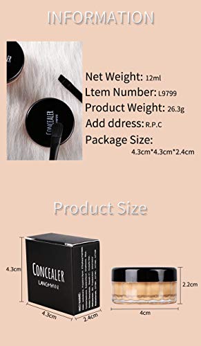 Concealer Cover Cream Flawless Colour Changing Foundation Makeup Warm Skin Tone Foundation liquid Base Nude Face Moisturizing Liquid Cover Concealer for Women and Girls (C)