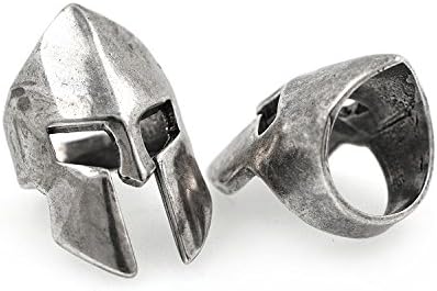 SouthBeat Warrior Helmet Bead Antique Brass for 550 Paracord Bracelet DIY Jewelry Making Supplies (2Pcs,Antique Silver)